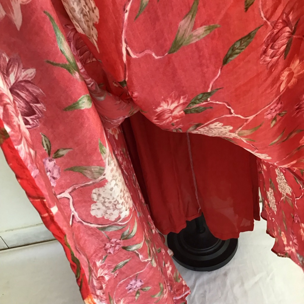 Susan by Sangeeta Women Elegant Flowing Red Floral Maxi Dress M - Picture 7 of 15